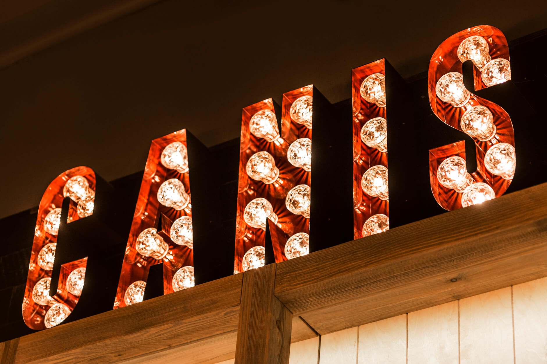 Canis - letters with retro-style bulbs